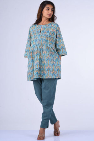 Dharan Kuhu Top Jade Block Printed Top