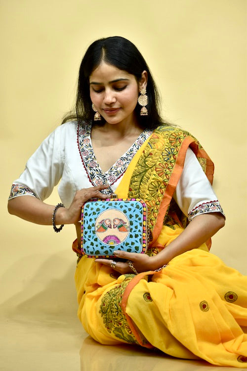 Diorama Designs Madhubani Hand-Painted Angrakha Blouse - Image 4