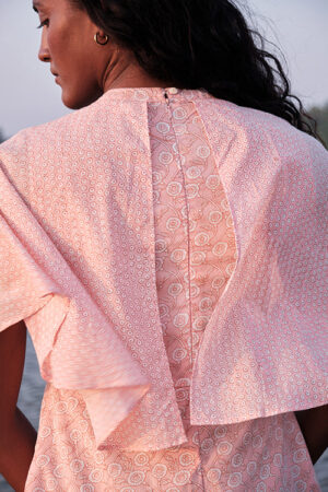 Okhai 'Poetry' Mul Cotton Hand Block Printed Dress