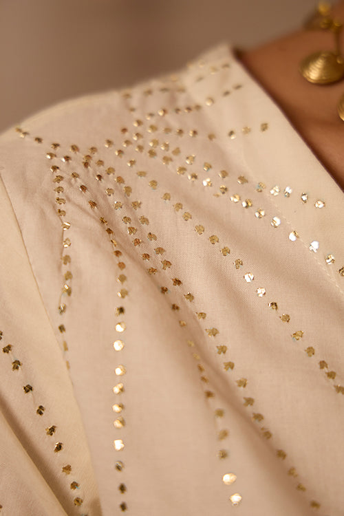 Okhai Lumiere Mukaish and Khaat Bharat work Wrap Dress - Image 5