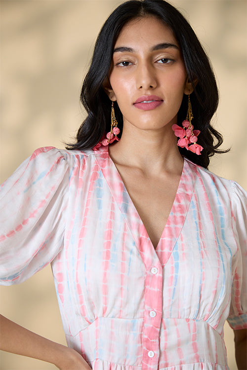 Okhai Skyline Tie-and-Dye Modal Silk Dress - Image 2