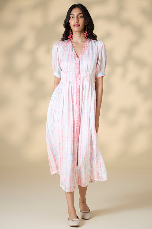 Okhai Skyline Tie-and-Dye Modal Silk Dress - Image 6