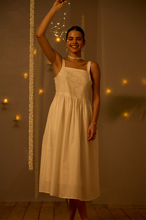 Okhai Tara Mukaish and Khaat Bharat work Dress with Dupatta