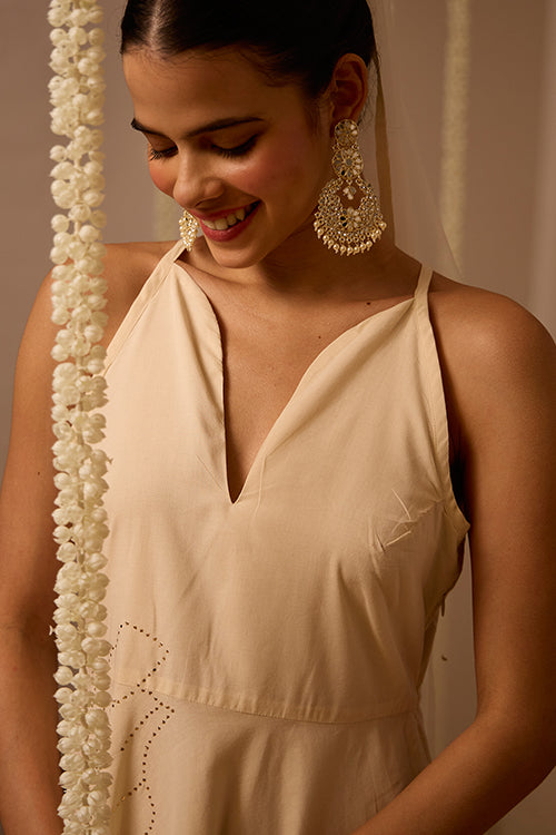 Okhai Embellish Mukaish and Khaat Bharat work Dress with Dupatta - Image 5