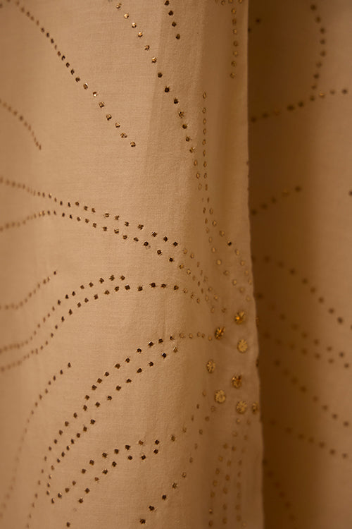 Okhai Embellish Mukaish and Khaat Bharat work Dress with Dupatta - Image 6