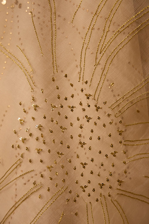 Okhai Embellish Mukaish and Khaat Bharat work Dress with Dupatta - Image 2