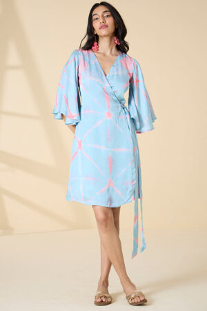 Okhai Athens Tie-and-Dye Modal Silk Wrap Dress