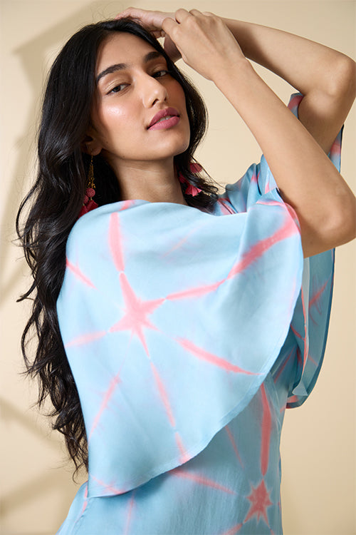 Okhai Athens Tie-and-Dye Modal Silk Wrap Dress - Image 2