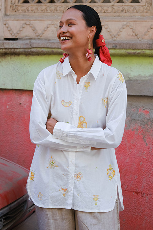 Okhai Tutti frutti Rabari Embroidery Pure Cotton anti-fit shirt - Image 5