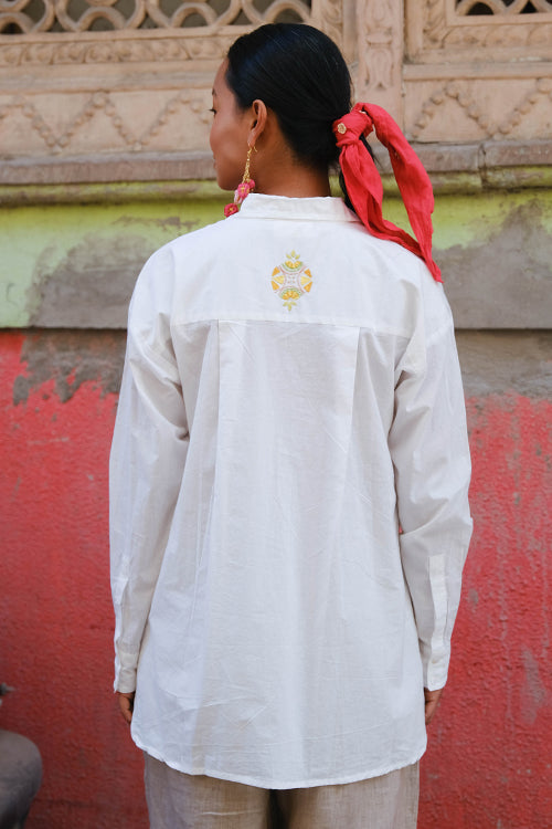Okhai Tutti frutti Rabari Embroidery Pure Cotton anti-fit shirt - Image 6